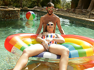 BrutalClips - She shares a cock and load while her husband w